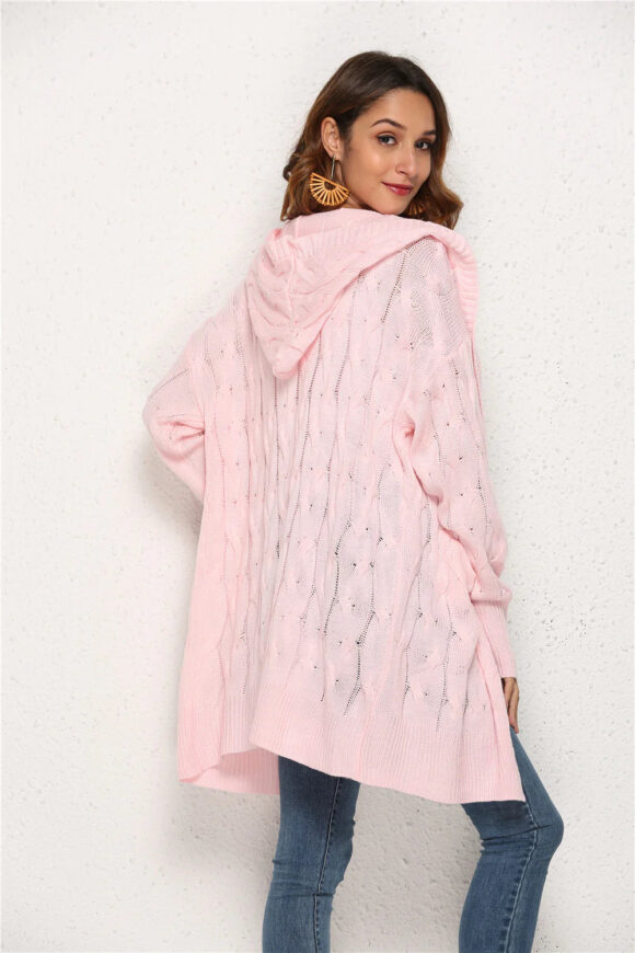 Twist Hooded Sweater Coat - Image 2