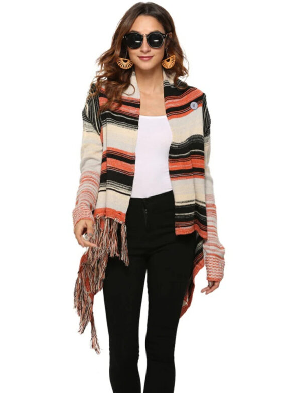Women Fringed Sweater Coat - Image 4